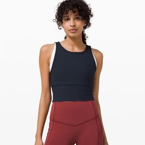 Power Pivot Ribbed Tank Top Navy Size 8